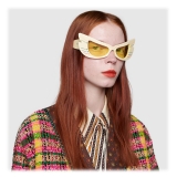 Gucci - Mask Acetate Sunglasses - Ivory - Gucci Eyewear