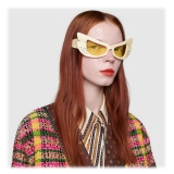 Gucci - Occhiali da Sole a Mascherina in Acetato - Avorio - Gucci Eyewear