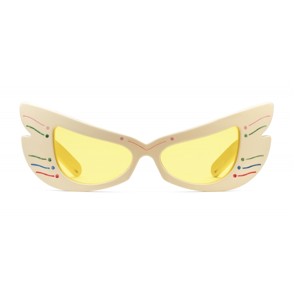 Gucci - Mask Acetate Sunglasses - Ivory - Gucci Eyewear
