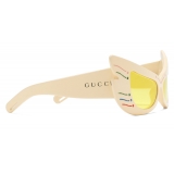 Gucci - Occhiali da Sole a Mascherina in Acetato - Avorio - Gucci Eyewear