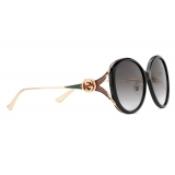 Gucci - Occhiali da Sole Rotondi a Iniezione - Nero - Gucci Eyewear