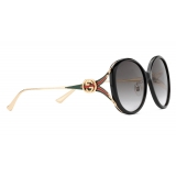 Gucci - Specialized Fit Round-Frame Injected Sunglasses - Black - Gucci Eyewear