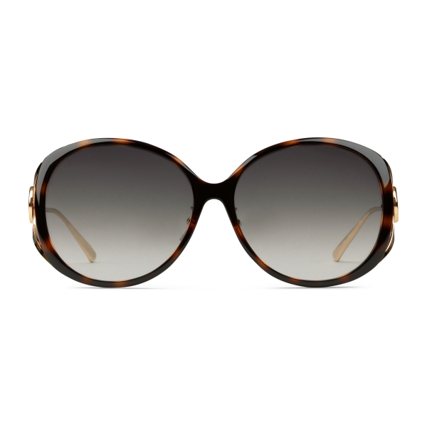 gucci round frame injected sunglasses