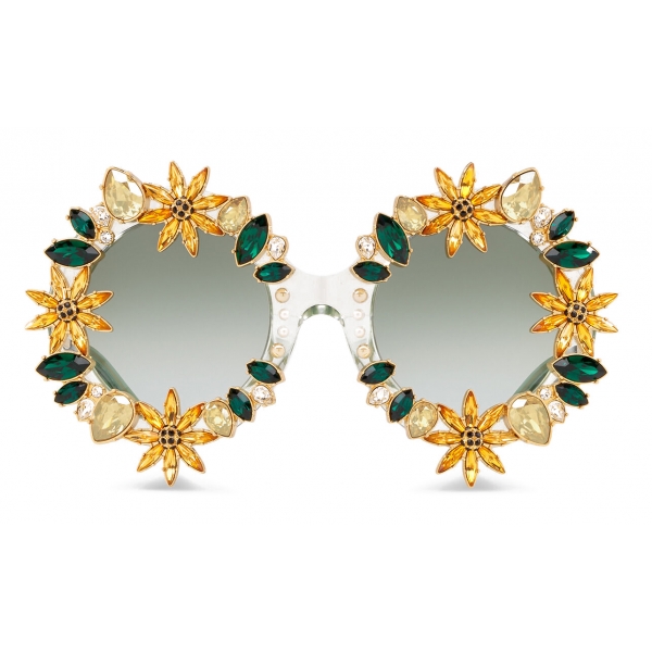 Dolce & Gabbana - Sunflower Sunglasses - Green - Dolce & Gabbana Eyewear