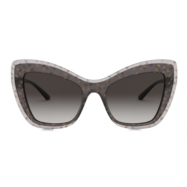 Dolce & Gabbana – Double Line Sunglasses - DG Gold Logo on Black Transparent - Dolce & Gabbana Eyewear