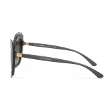 Dolce & Gabbana – Double Line Sunglasses - DG Gold Logo on Black Transparent - Dolce & Gabbana Eyewear