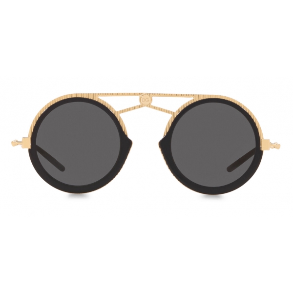 Dolce & Gabbana - Occhiale da Sole DG Fatto a Mano - Nero e Oro - Dolce & Gabbana Eyewear