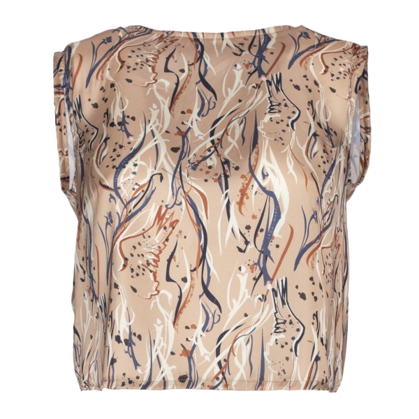 Leda Di Marti - Top in Raso Beige - Leda Collection - Haute Couture Made in Italy - Top di Alta Qualità Luxury