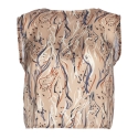 Leda Di Marti - Beige Satin Top - Leda Collection - Haute Couture Made in Italy - Luxury High Quality Top