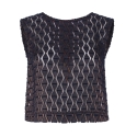 Leda Di Marti - Sleeveless Jacquard Top - Leda Collection - Haute Couture Made in Italy - Luxury High Quality Top