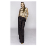 Leda Di Marti - Palace Trousers Jacquard - Leda Collection - Haute Couture Made in Italy - Luxury High Quality Trousers