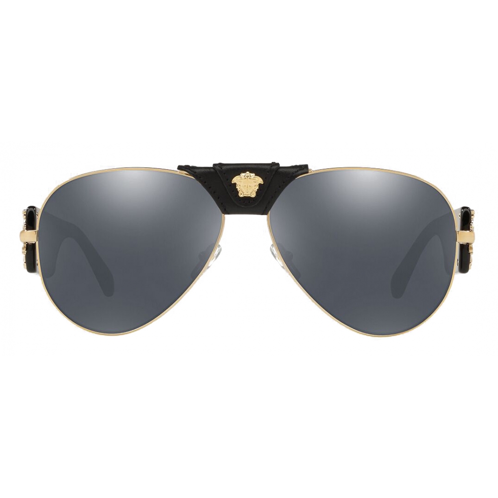 Versace - Baroque Sunglasses - Black & Gold - Sunglasses - Versace Eyewear  - Avvenice