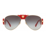 Versace - Sunglasses Baroque Pilot - Red - Sunglasses - Versace Eyewear