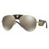 Versace - Occhiali da Sole Barocco - Nero Specchiato - Occhiali da Sole - Versace Eyewear