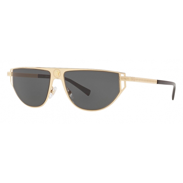 Versace - Sunglasses Cut-Grecamania Visor - Gold Grey - Sunglasses - Versace Eyewear