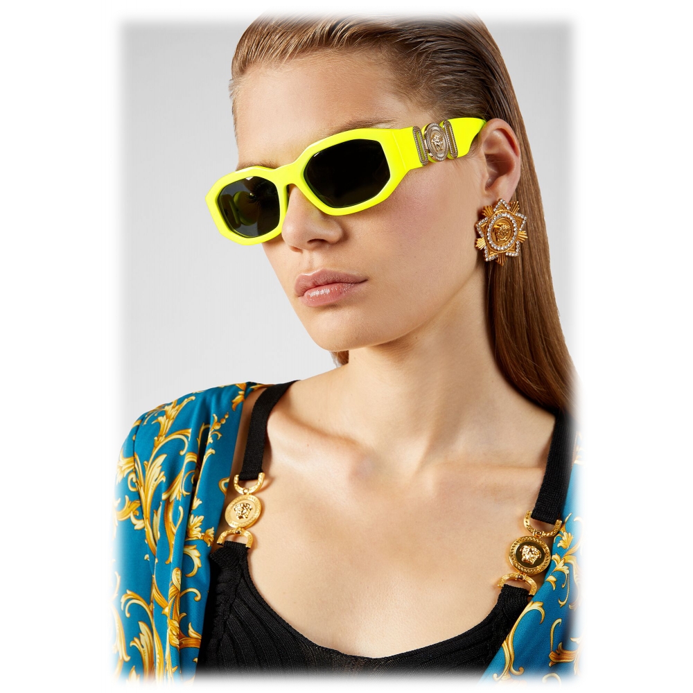 Versace Sunglasses Medusa "Biggie" Yellow Fluo Sunglasses