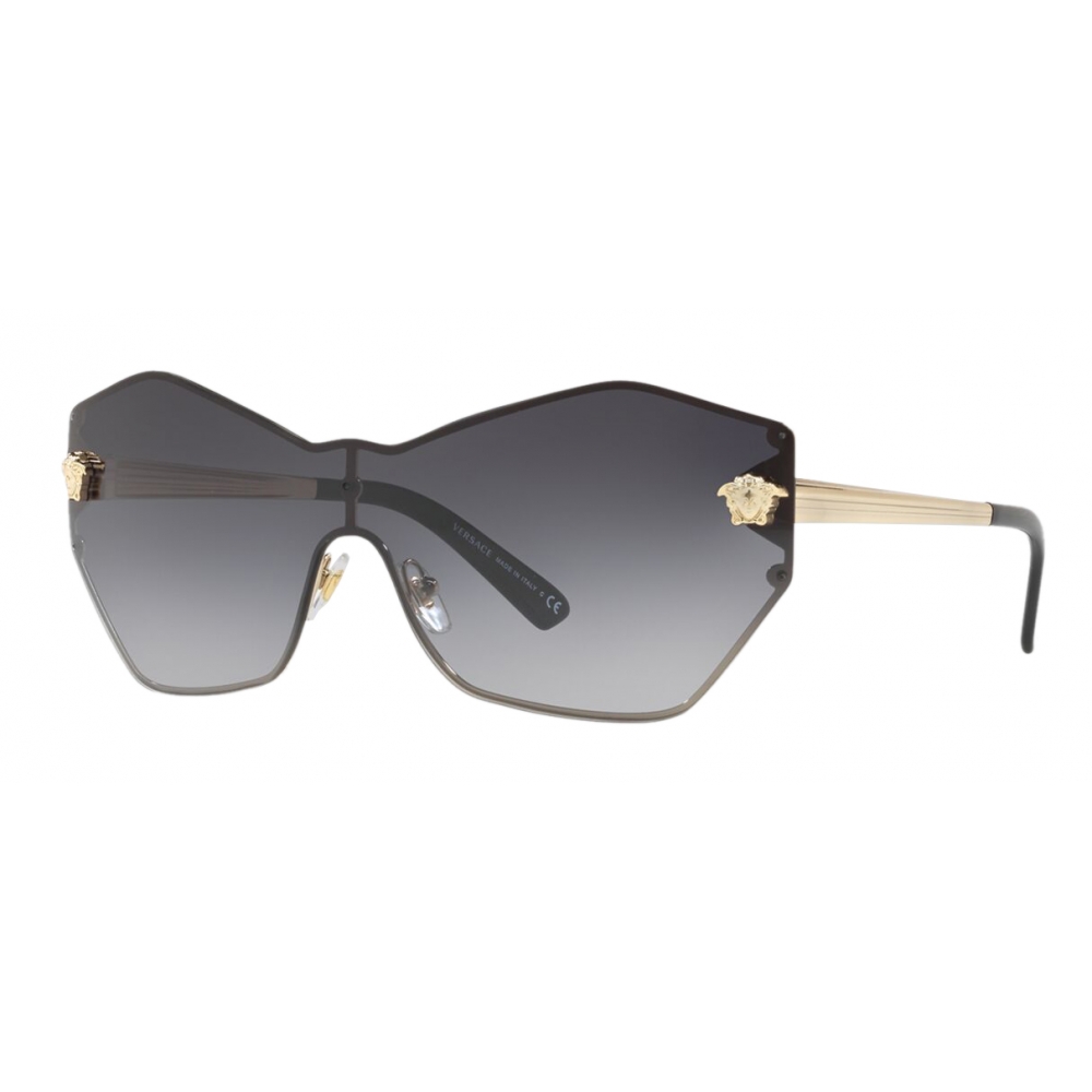 Versace Versace Glam Medusa Shield Sunglasses Grey Sunglasses Versace Eyewear Avvenice