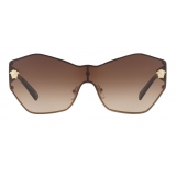 Versace - Versace Glam Medusa Shield Sunglasses - Brown - Sunglasses - Versace Eyewear