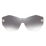 Versace - Versace Glam Medusa Shield Sunglasses - Grey Mirror - Sunglasses - Versace Eyewear