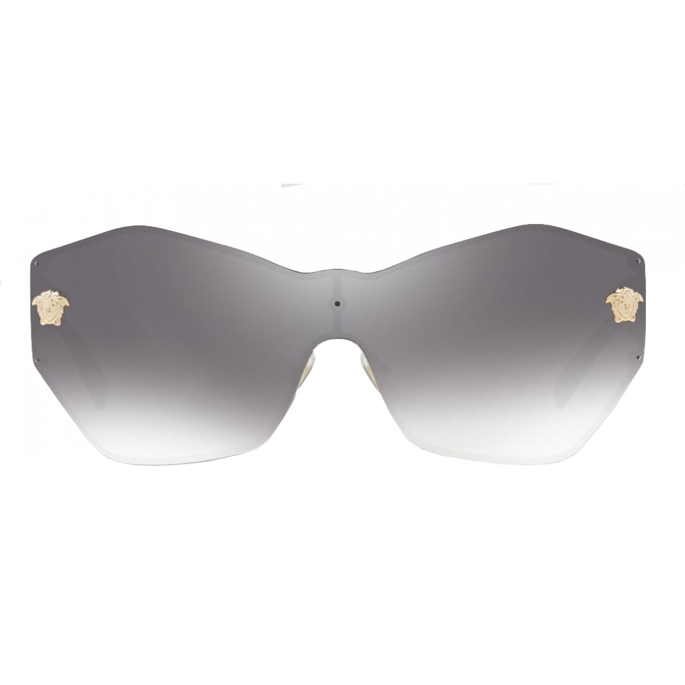 Versace Versace Glam Medusa Shield Sunglasses Grey Mirror Sunglasses Versace Eyewear
