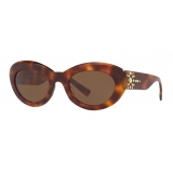 Versace - Occhiali da Sole Ovali Medusa Stud - Havana - Occhiali da Sole - Versace Eyewear