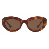 Versace - Occhiali da Sole Ovali Medusa Stud - Havana - Occhiali da Sole - Versace Eyewear