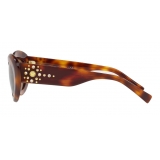 Versace - Occhiali da Sole Ovali Medusa Stud - Havana - Occhiali da Sole - Versace Eyewear