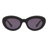 Versace - Versace Medusa Stud Oval Sunglasses - Black - Sunglasses - Versace Eyewear
