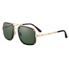 Cartier - Rectangular - Brushed Golden Metal Gray Lenses - Santos de Cartier - Sunglasses - Cartier Eyewear