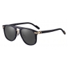 Cartier - Rettangolari - Corno Nero Metallo Oro Lenti Grigie - Santos de Cartier - Occhiali da Sole - Cartier Eyewear