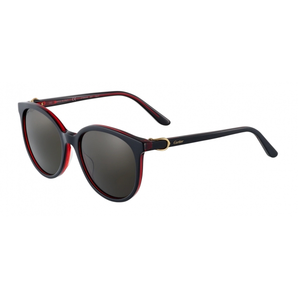 Cartier - Classic - Acetate Black Red Transparent Effect - C de Cartier - Sunglasses - Cartier Eyewear