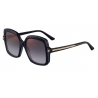 Cartier - Rectangular - Acetate Black Gray Lenses Gold Flash - Large - Panthère de Cartier - Sunglasses - Cartier Eyewear