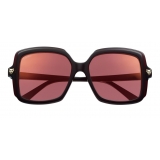 Cartier - Rectangular - Acetate Burgundy Shaded Burgundy Lenses - Panthère de Cartier - Sunglasses - Cartier Eyewear