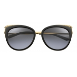 Cartier - Oval - Acetate Combined Black Gold Champagne - Panthère de Cartier - Sunglasses - Cartier Eyewear