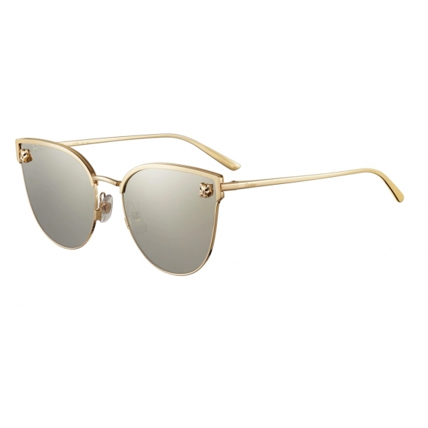 Cartier - Cat Eye - Smooth Brushed Golden Finish Metal - Panthère de Cartier - Sunglasses - Cartier Eyewear