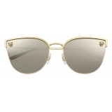 Cartier - Cat Eye - Smooth Brushed Golden Finish Metal - Panthère de Cartier - Sunglasses - Cartier Eyewear