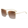 Cartier - Rectangular - Brushed Golden Metal Brown Lenses - Panthère de Cartier - Sunglasses - Cartier Eyewear