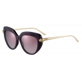 Cartier - Cat Eye - Burgundy Composite Graduated Burgundy Lenses - Panthère de Cartier - Sunglasses - Cartier Eyewear