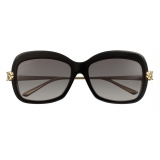 Cartier - Rectangular - Black Composite Graduated Gray Lenses - Panthère de Cartier - Sunglasses - Cartier Eyewear