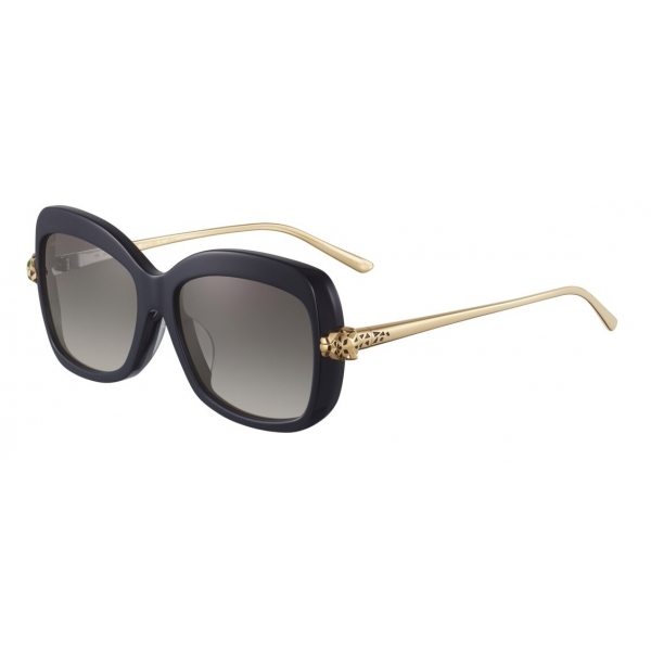 Cartier Rectangular Black Composite Graduated Gray Lenses