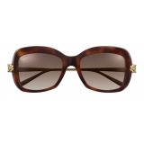 Cartier - Rectangular - Tortoiseshell Composite Brown Lenses - Panthère de Cartier - Sunglasses - Cartier Eyewear