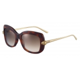 Cartier - Rectangular - Tortoiseshell Composite Brown Lenses - Asian Fit - Panthère de Cartier - Sunglasses - Cartier Eyewear