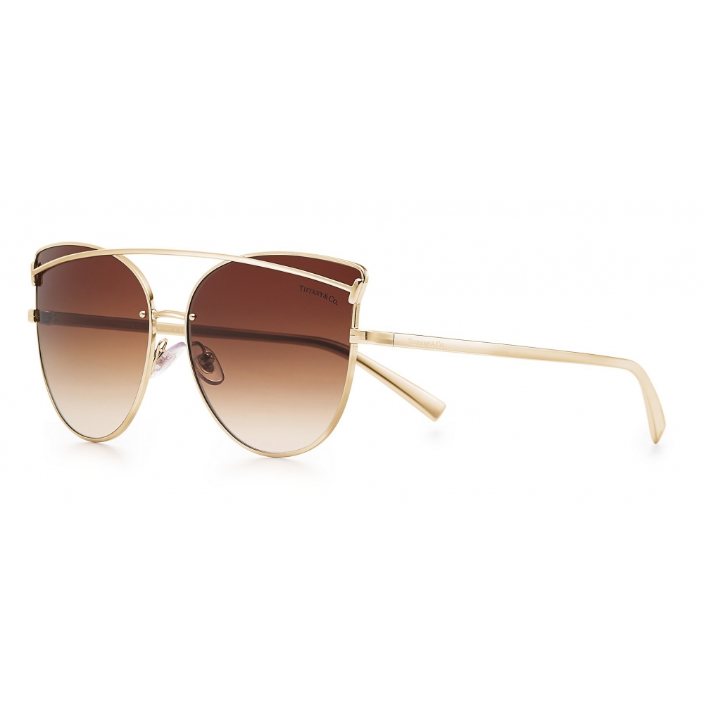 Tiffany & Co. - Cat Eye Sunglasses - Pale Gold Brown - Tiffany T ...