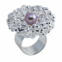 Ab Ove - Twine Round Ring in Silver with Pink River Pearl - Twine Collection - Handcrafted Ring - High Quality Luxury