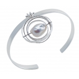 Ab Ove - Bracelet in Silver with River Baroque Pearl - Kinetic Collection - Handcrafted Bracelet - High Quality Luxury