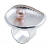 Ab Ove - Anello in Argento con Perla River - Collezione Venere - Anello Artigianale - Alta Qualità Luxury