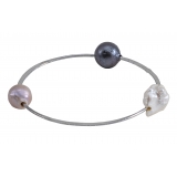 Ab Ove - Bracelet in Silver with Three River Baroque Pearls - Venus Collection - Handcrafted Bracelet - High Quality Luxury
