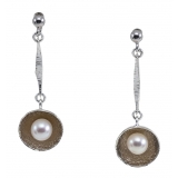 Ab Ove - Earrings in Silver with River Pearls - Venus Collection - Handcrafted Earrings - High Quality Luxury