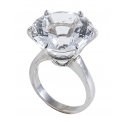 Ab Ove - Ring in Silver with Rock Crystal Stone ct 20 - Iris Collection - Handcrafted Ring - High Quality Luxury