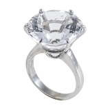Ab Ove - Ring in Silver with Rock Crystal Stone ct 20 - Iris Collection - Handcrafted Ring - High Quality Luxury